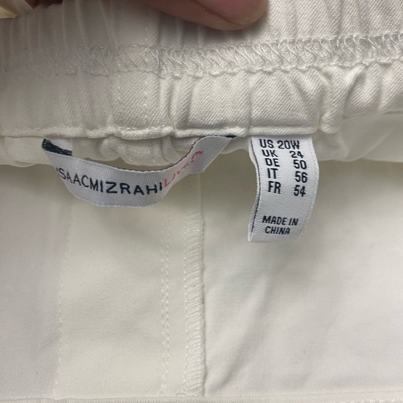 Isaac Mizrahi 24/7 Stretch Ankle Pants Pin Tuck Bright White 20W - Picture 3 of 7